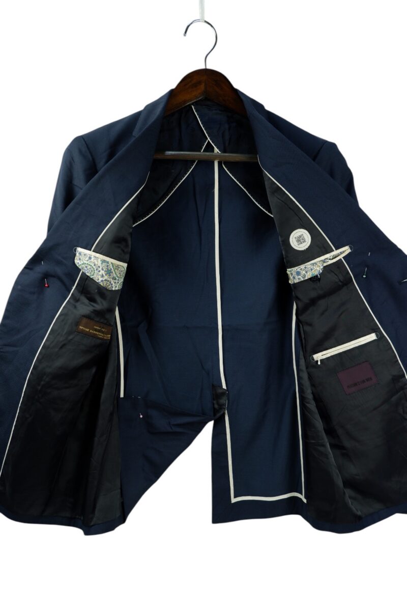 a15103 3 VBC Suit Jacket Wool Navy Japan US UK 39 Chest Size 39 Regular Half Canvas Pick Stitch Soft Shoulder มุมที่ 3