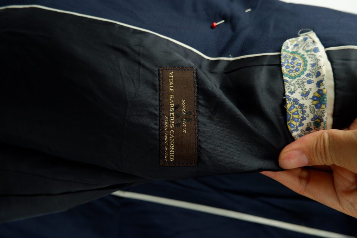 a15103 5 VBC Suit Jacket Wool Navy Japan US UK 39 Chest Size 39 Regular Half Canvas Pick Stitch Soft Shoulder มุมที่ 5