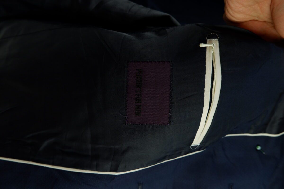 a15103 6 VBC Suit Jacket Wool Navy Japan US UK 39 Chest Size 39 Regular Half Canvas Pick Stitch Soft Shoulder มุมที่ 6