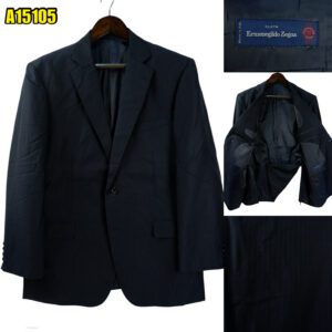 Zegna Suit Jacket Wool Black Japan US UK 47 Chest Size 47 Regular Full Canvas Pick Stitch มุมที่ 1