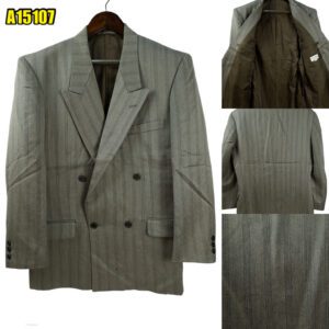 Suit Jacket Wool Grey Stripe Japan US UK 43 Chest Size 43 Regular No Canvas มุมที่ 1