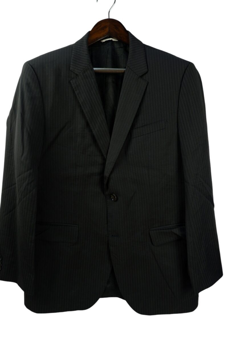 a15108 2 Hugo Boss Suit Jacket Wool Black Stripe Turkey US UK 43 Chest Size 43 Regular Half Canvas มุมที่ 2