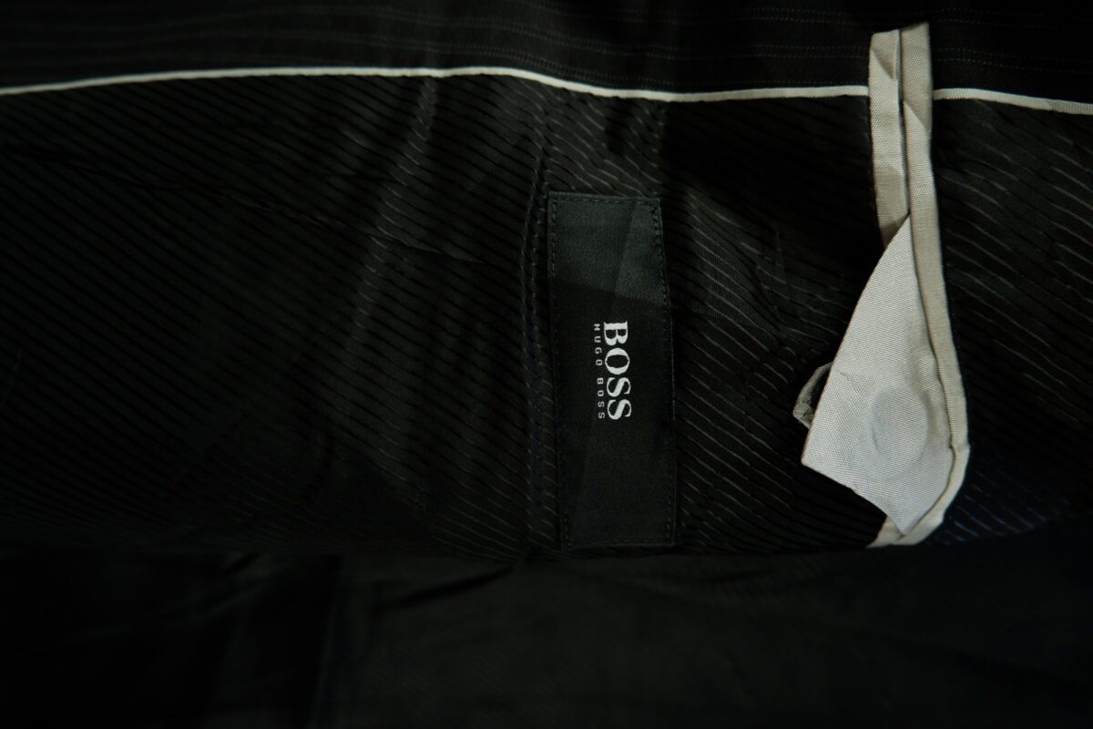 a15108 5 Hugo Boss Suit Jacket Wool Black Stripe Turkey US UK 43 Chest Size 43 Regular Half Canvas มุมที่ 5