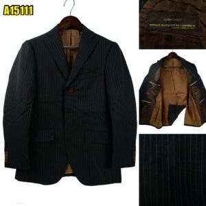 VBC Suit Jacket Wool Black Stripe Japan US UK 39 Chest Size 39 Regular Half Canvas Soft Shoulder มุมที่ 1