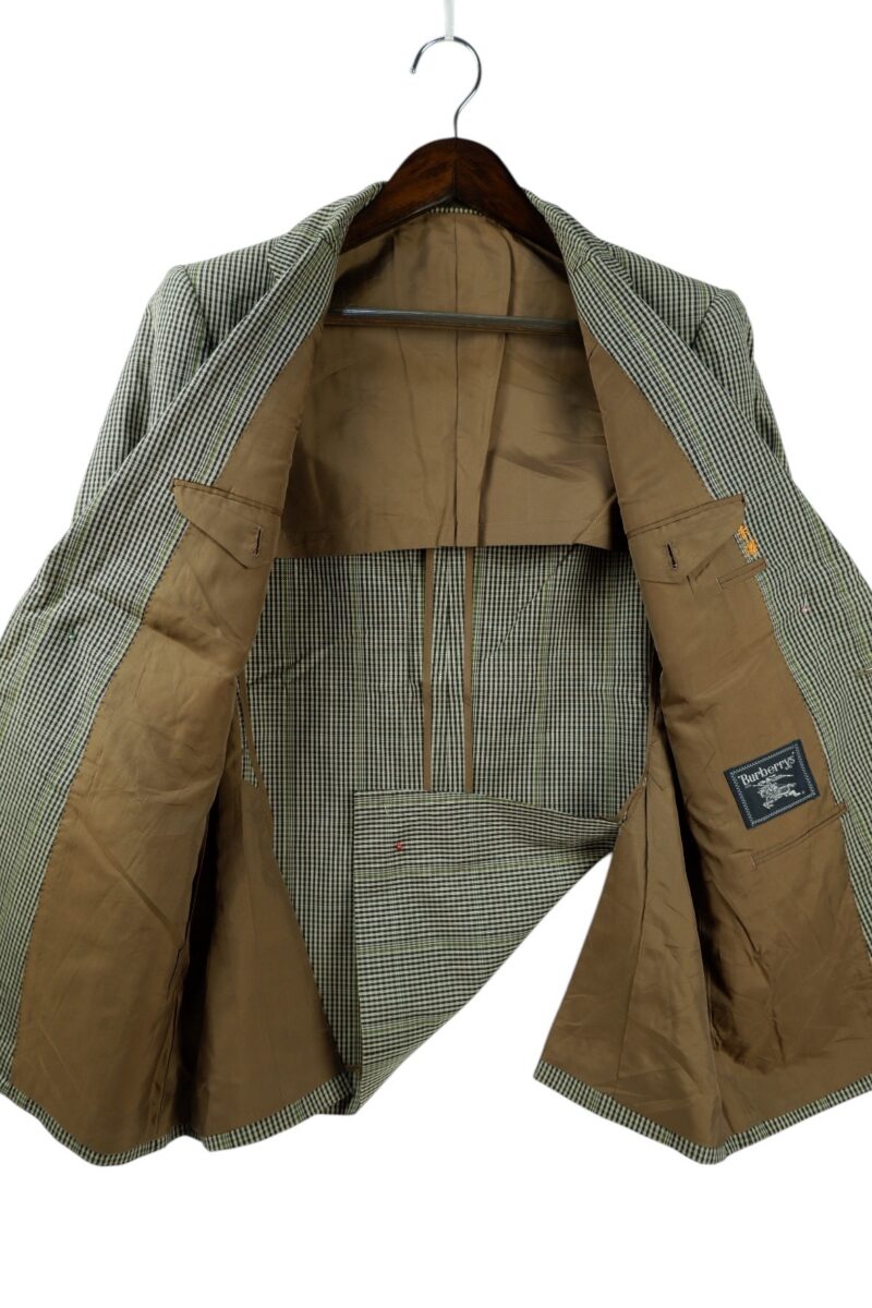 a15112 3 Burberry Suit Jacket Wool Silk Grey Check Japan US UK 42 Chest Size 42 Regular Full Canvas มุมที่ 3