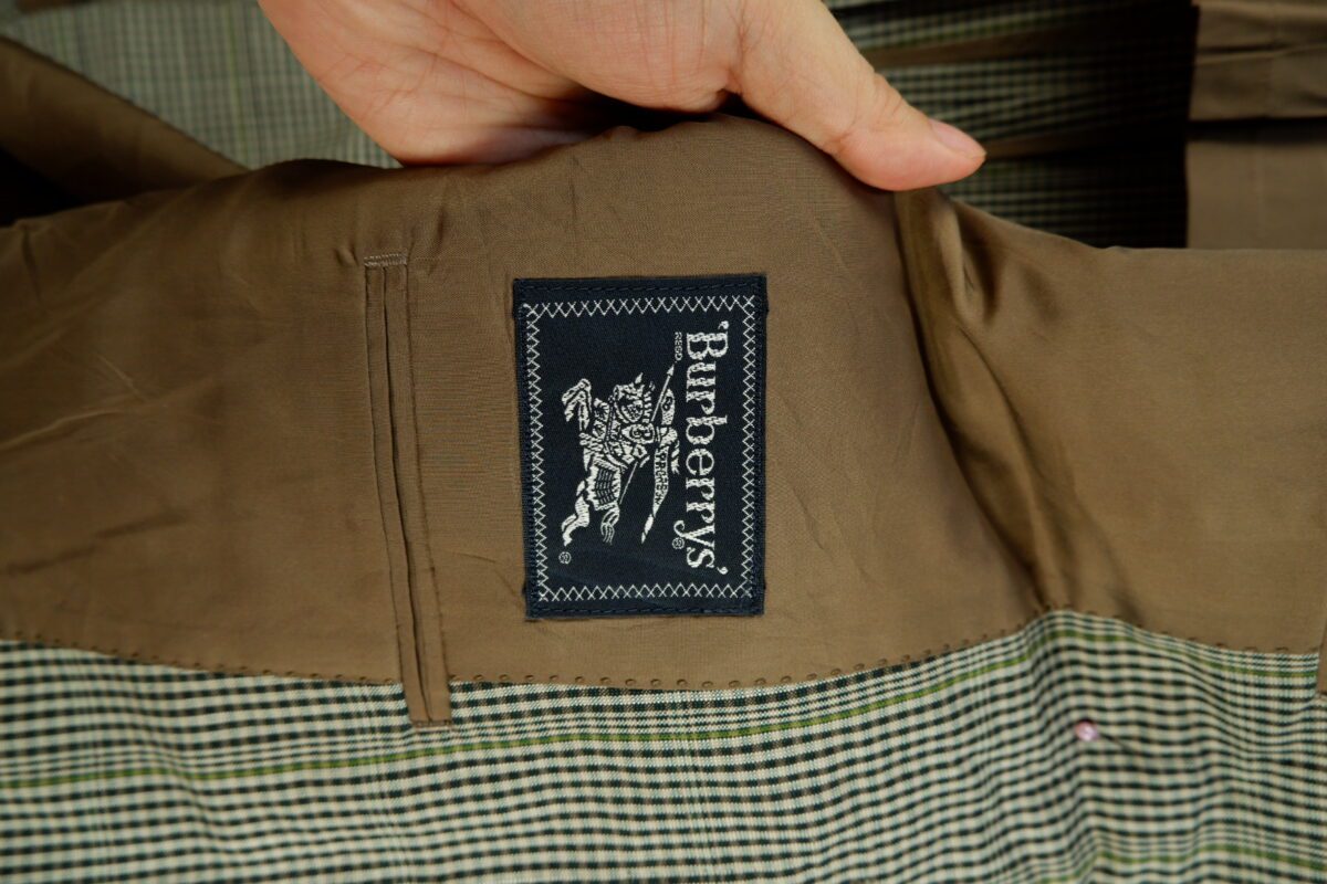 a15112 5 Burberry Suit Jacket Wool Silk Grey Check Japan US UK 42 Chest Size 42 Regular Full Canvas มุมที่ 5