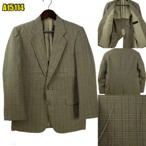 Suit Jacket PET Wool Grey Glen Check Japan US UK 41 Chest Size 41 Regular Half Canvas มุมที่ 1