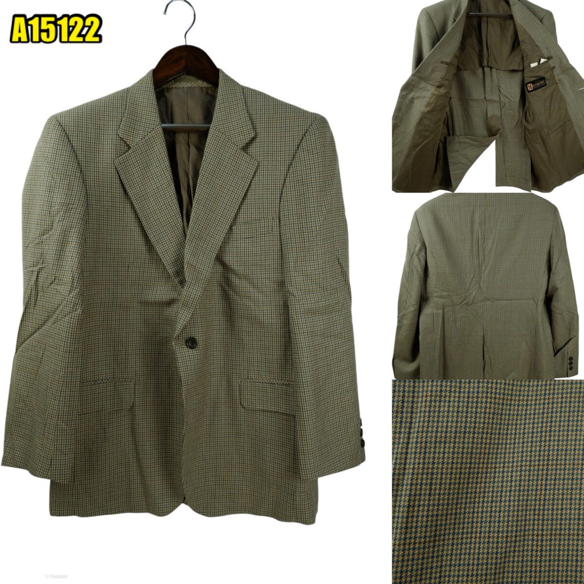 created by photogrid Suit Jacket Wool Grey Japan US UK 43 Chest Size 43 Regular Half Canvas มุมที่ 1