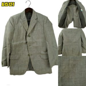 Suit Jacket Wool Grey Glen Check Japan US UK 38 Chest Size 38 Regular Full Canvas มุมที่ 1