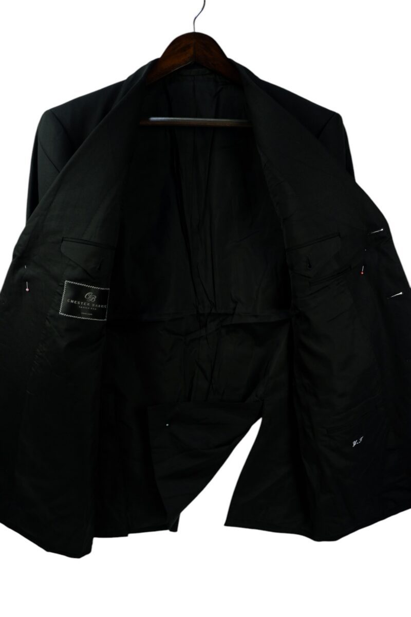 Chester Barrie Suit Jacket Wool Black England US UK 45 Chest Size 45 Regular Full Canvas Pick Stitch | mesabb clothing Chester Barrie Suit Jacket Wool Black England US UK 45 Chest Size 45 Regular Full Canvas Pick Stitch มุมที่ 3