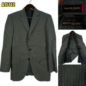VBC Suit Jacket Wool Grey Stripe Japan US UK 41 Chest Size 41 Regular Half Canvas มุมที่ 1