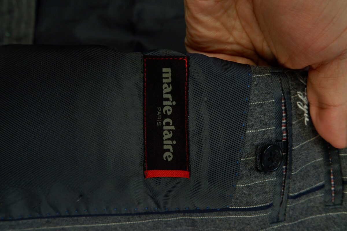 a15142 5 VBC Suit Jacket Wool Grey Stripe Japan US UK 41 Chest Size 41 Regular Half Canvas มุมที่ 5