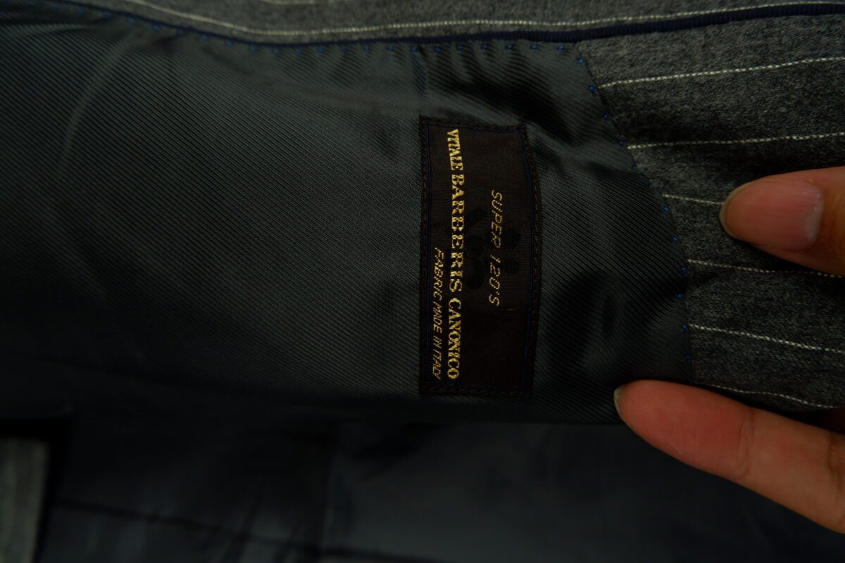 a15142 6 VBC Suit Jacket Wool Grey Stripe Japan US UK 41 Chest Size 41 Regular Half Canvas มุมที่ 6