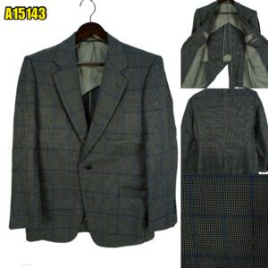 Suit Jacket Wool Grey Windowpane Japan US UK 40 Chest Size 40 Regular Full Canvas มุมที่ 1