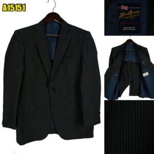 Alfred Brown Suit Jacket Wool Black Japan US UK 42 Chest Size 42 Regular Half Canvas Pick Stitch มุมที่ 1