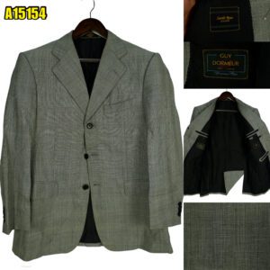 Guy Dormeuil Suit Jacket Wool Grey  US UK 43 Chest Size 43 Regular Half Canvas Pick Stitch มุมที่ 1