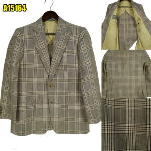 Suit Jacket Wool Bright Grey Glen Check Japan US UK 41 Chest Size 41 Regular Full Canvas มุมที่ 1