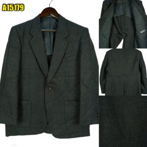 Suit Jacket Wool Black Dark Grey Charcoal Japan US UK 44 Chest Size 44 Regular No Canvas Soft Shoulder มุมที่ 1