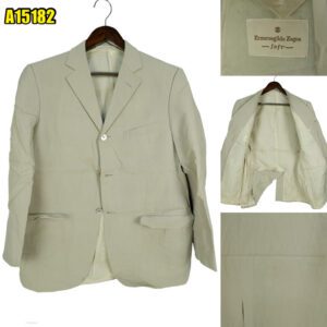 Zegna Suit Jacket Rayon Cotton Beige  US UK 44 Chest Size 44 Regular Half Canvas Soft Shoulder มุมที่ 1