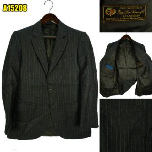 Loro Piana Suit Jacket Wool Black Dark Grey Charcoal Stripe  US UK 39 Chest Size 39 Regular Half Canvas Soft Shoulder มุมที่ 1
