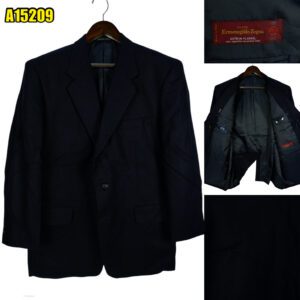 Zegna Suit Jacket Wool Dark Navy Japan US UK 46 Chest Size 46 Regular Half Canvas มุมที่ 1