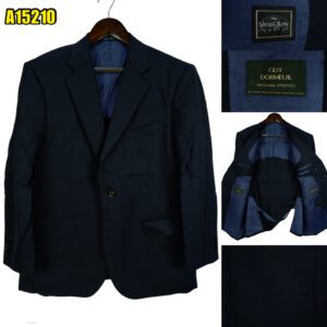 Guy Dormeuil Suit Jacket Wool Black  US UK 45 Chest Size 45 Regular Half Canvas Pick Stitch มุมที่ 1