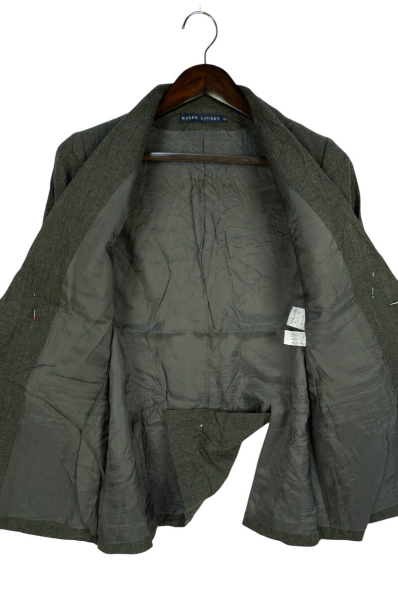 a15212 3 Ralph Lauren Suit Jacket Wool PU Grey Japan US UK 37 Chest Size 37 Regular Half Canvas มุมที่ 3