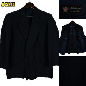 Dormeuil Suit Jacket Wool Black Stripe Japan US UK 44 Chest Size 44 Regular Half Canvas Soft Shoulder มุมที่ 1