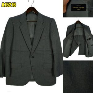 Pierre Cardin Suit Jacket Wool Grey Japan US UK 45 Chest Size 45 Regular Full Canvas Soft Shoulder มุมที่ 1