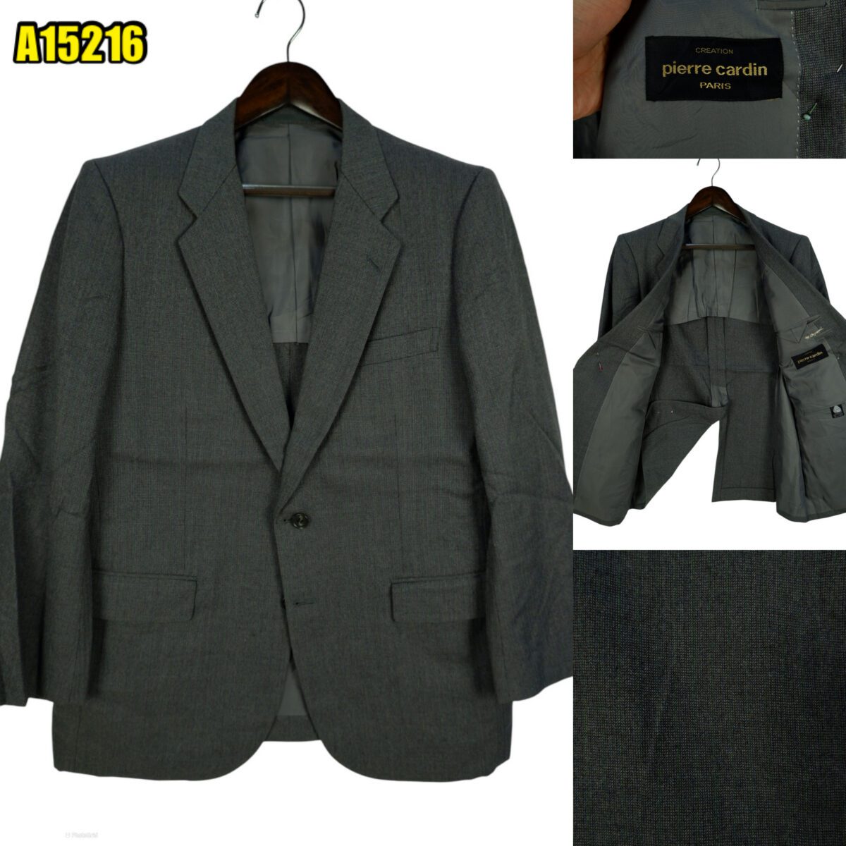 Pierre Cardin Suit Jacket Wool Grey Japan US UK 45 Chest Size 45 Regular Full Canvas Soft Shoulder | mesabb clothing Pierre Cardin Suit Jacket Wool Grey Japan US UK 45 Chest Size 45 Regular Full Canvas Soft Shoulder มุมที่ 1