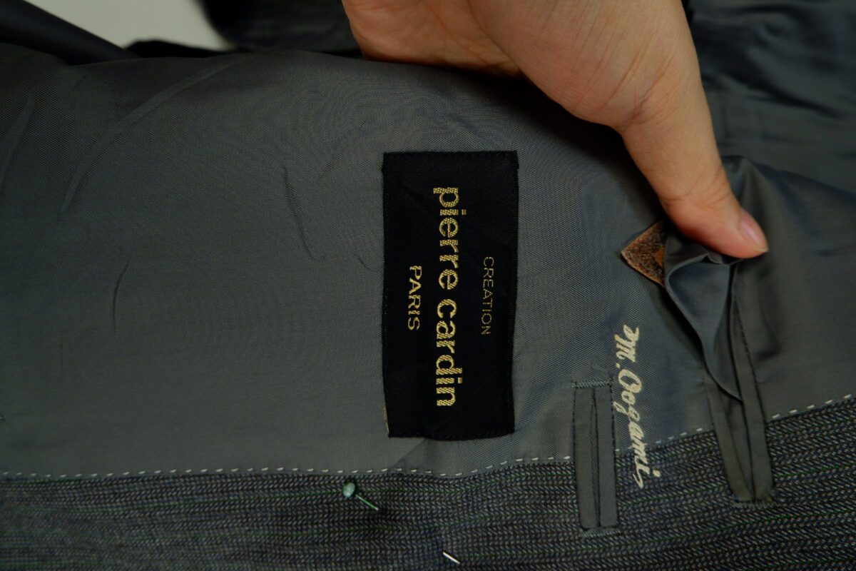 Pierre Cardin Suit Jacket Wool Grey Japan US UK 45 Chest Size 45 Regular Full Canvas Soft Shoulder | mesabb clothing Pierre Cardin Suit Jacket Wool Grey Japan US UK 45 Chest Size 45 Regular Full Canvas Soft Shoulder มุมที่ 5