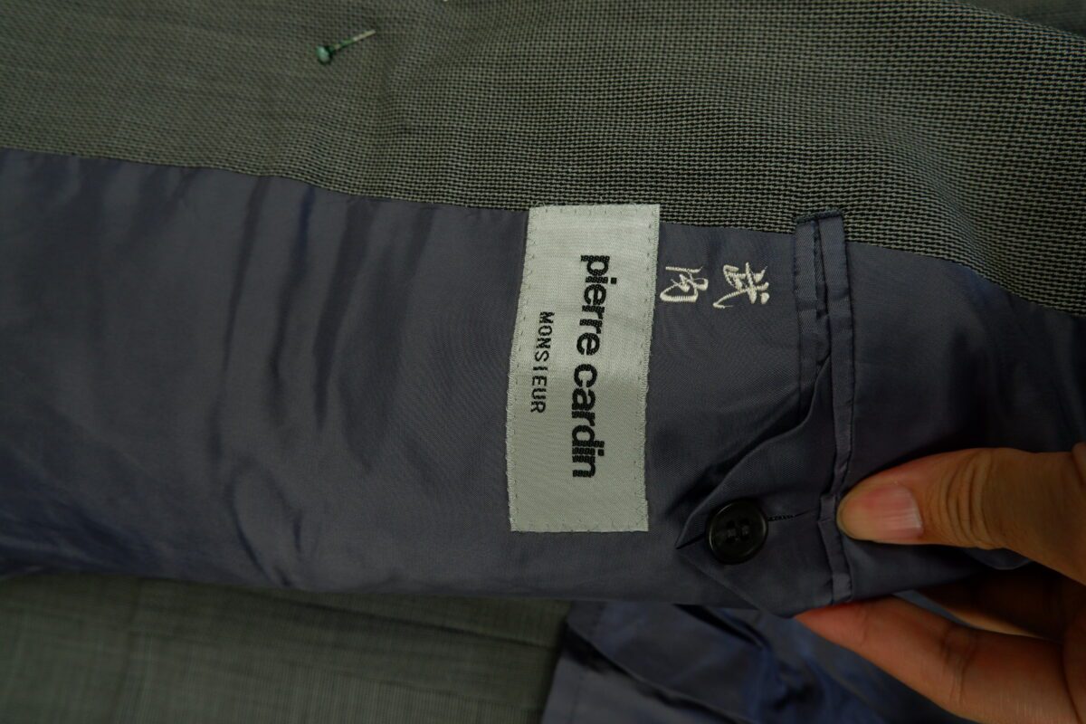 a15217 5 Pierre Cardin Suit Jacket Wool PET Grey Japan US UK 42 Chest Size 42 Regular Full Canvas มุมที่ 5