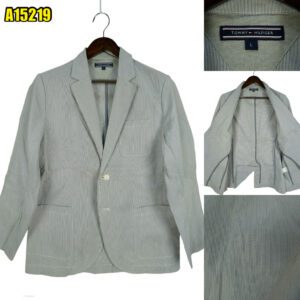 Tommy Hilfiger Suit Jacket Cotton PET PU Grey  US UK 41 Chest Size 41 Regular No Canvas Soft Shoulder มุมที่ 1