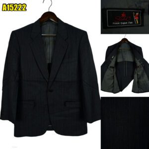 Scabal Suit Jacket Wool Black Stripe Japan US UK 41 Chest Size 41 Regular Full Canvas มุมที่ 1