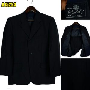 Scabal Suit Jacket Wool Black England US UK 43 Chest Size 43 Regular Half Canvas Soft Shoulder มุมที่ 1