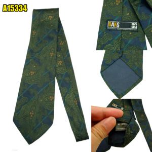 DAKS Tie Silk Green Paisley Japan (US Import Tax Included) มุมที่ 1