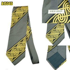 Giorgio Armani Tie Silk Gray Stripe Italy (US Import Tax Included) มุมที่ 1