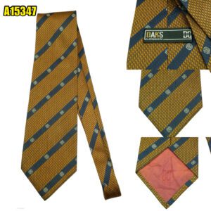 DAKS Tie Silk Brown Black Stripe Korea (US Import Tax Included) มุมที่ 1