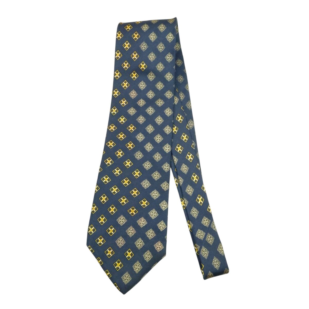 a15349 2 Guy Laroche Tie Silk Navy Geometric Korea (US Import Tax Included) มุมที่ 2