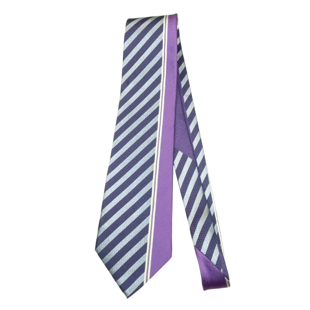 a15352 2 MCM Tie PE Polyamide Purple Stripe Korea (US Import Tax Included) มุมที่ 2