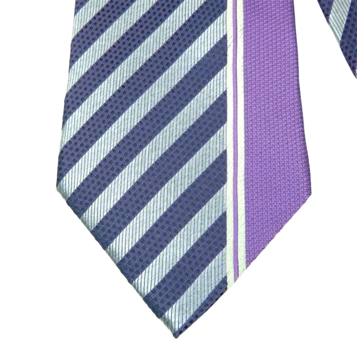 a15352 3 MCM Tie PE Polyamide Purple Stripe Korea (US Import Tax Included) มุมที่ 3