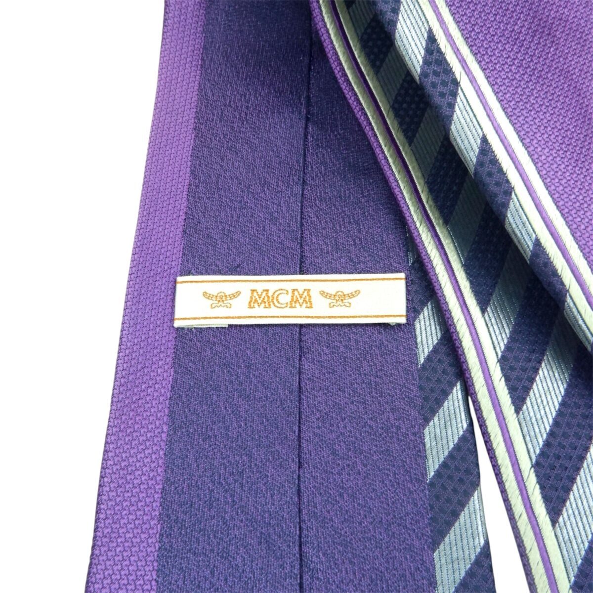 a15352 6 MCM Tie PE Polyamide Purple Stripe Korea (US Import Tax Included) มุมที่ 6