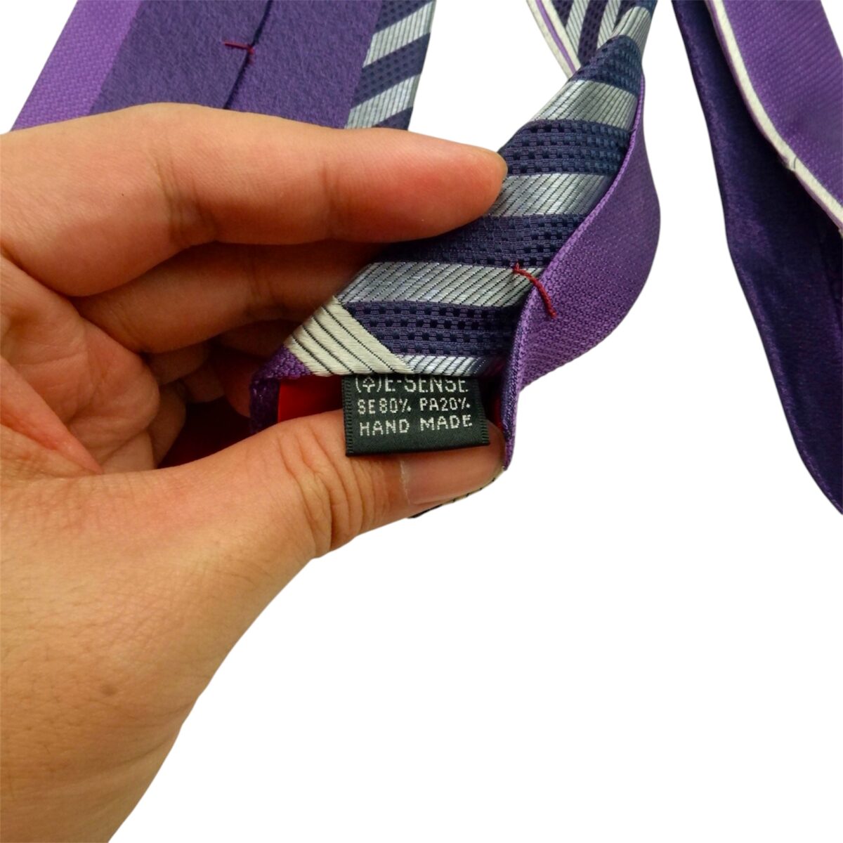a15352 7 MCM Tie PE Polyamide Purple Stripe Korea (US Import Tax Included) มุมที่ 7