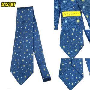 Bvlgari Tie Silk Blue Italy (US Import Tax Included) มุมที่ 1