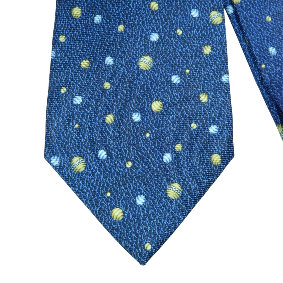 Bvlgari Tie Silk Blue Italy (US Import Tax Included) | mesabb clothing Bvlgari Tie Silk Blue Italy (US Import Tax Included) มุมที่ 3