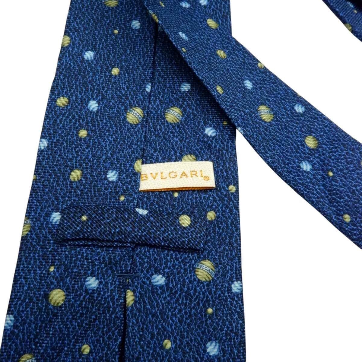 Bvlgari Tie Silk Blue Italy (US Import Tax Included) | mesabb clothing Bvlgari Tie Silk Blue Italy (US Import Tax Included) มุมที่ 7