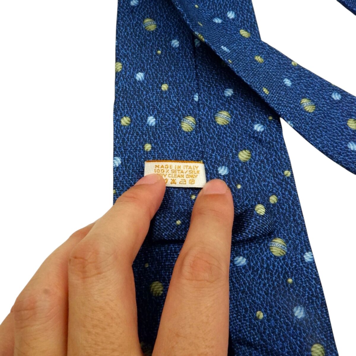 Bvlgari Tie Silk Blue Italy (US Import Tax Included) | mesabb clothing Bvlgari Tie Silk Blue Italy (US Import Tax Included) มุมที่ 8