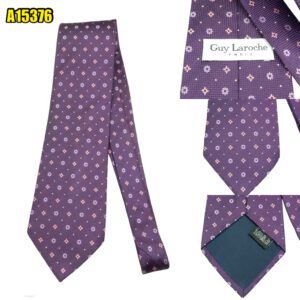 Guy Laroche Tie Silk Purple Geometric Korea (US Import Tax Included) มุมที่ 1