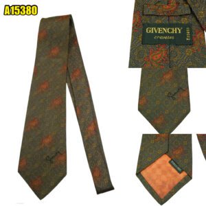 Givenchy Tie Silk Dark Brown Paisley Korea (US Import Tax Included) มุมที่ 1