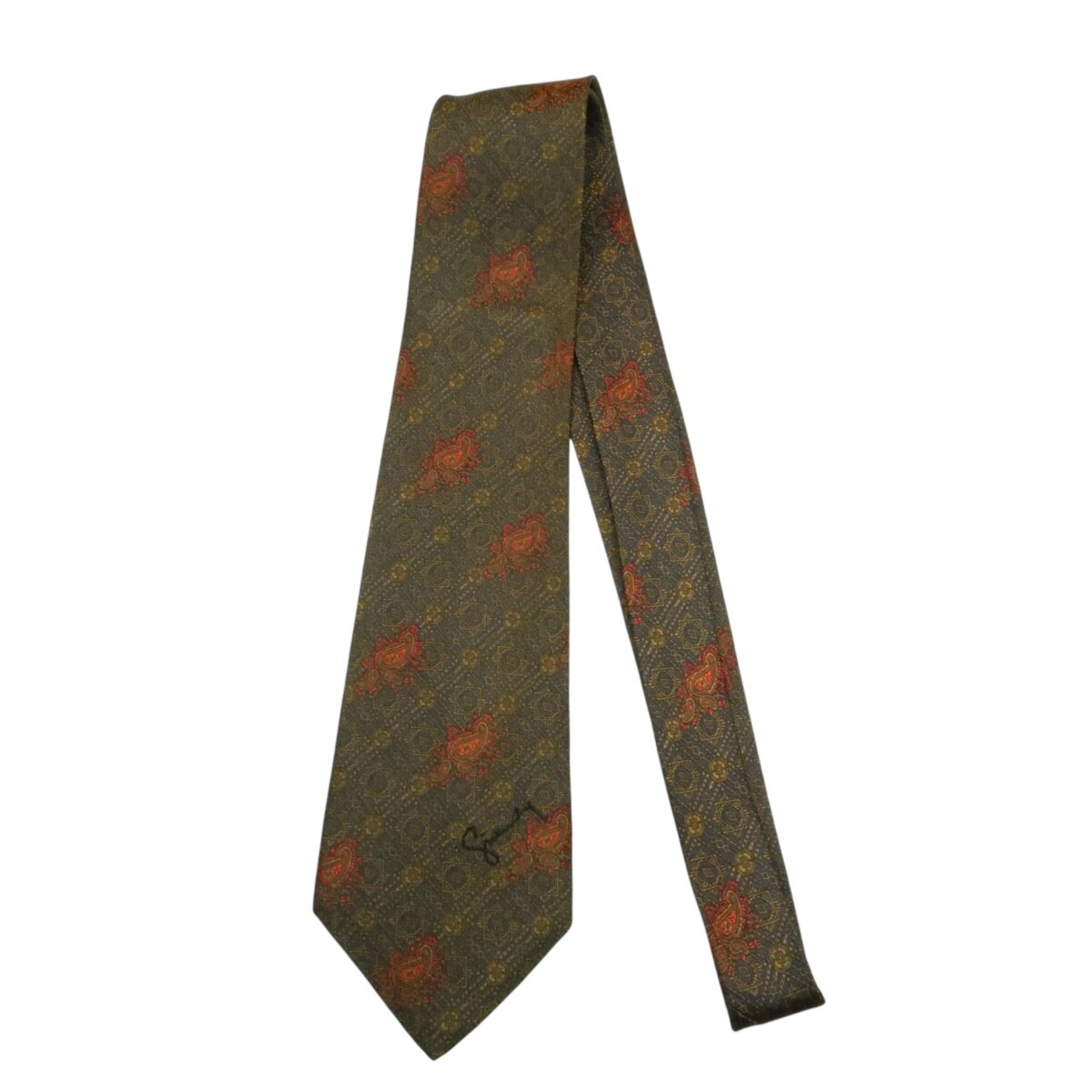 a15380 2 Givenchy Tie Silk Dark Brown Paisley Korea (US Import Tax Included) มุมที่ 2